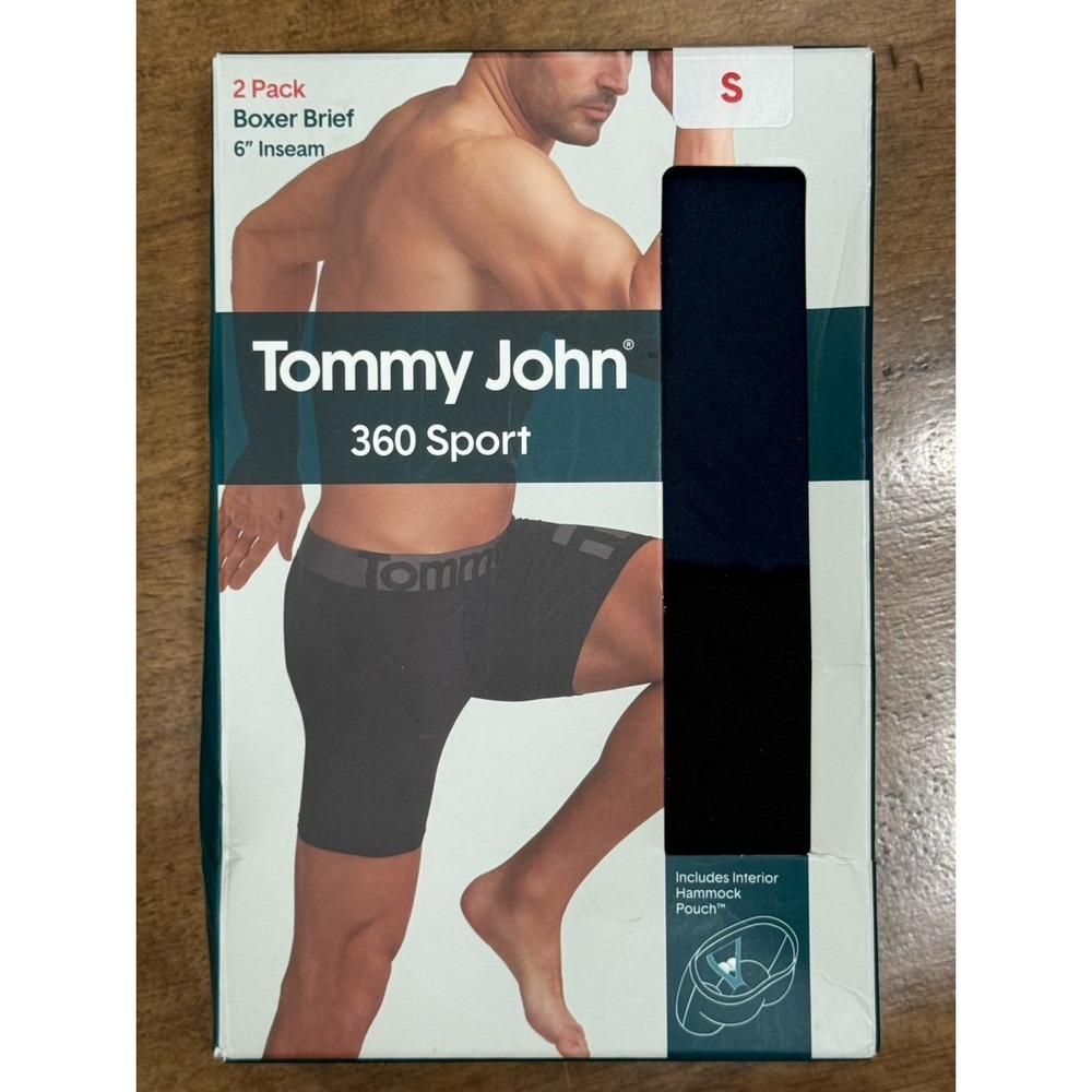 Tommy John Men's Small Sport 2-Pack Boxer Brief 6" Inseam